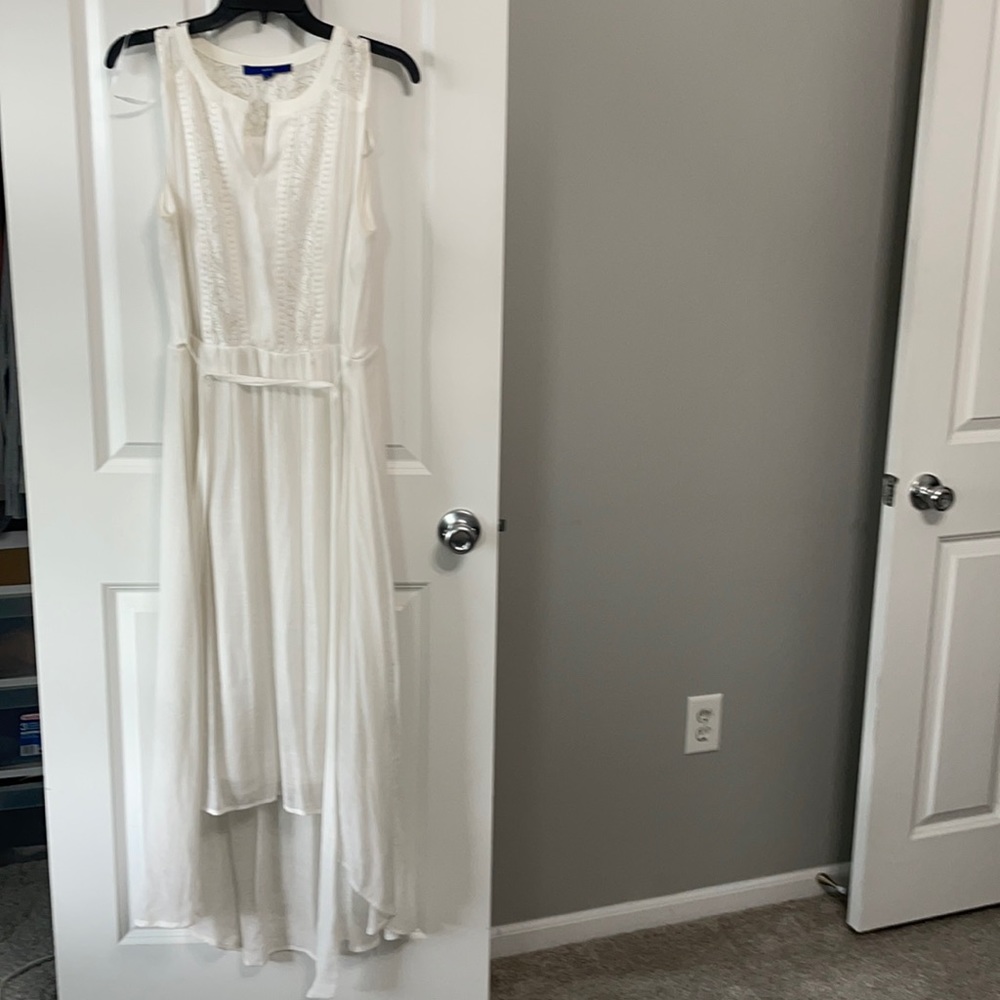 Apt 9, long, white linen dress